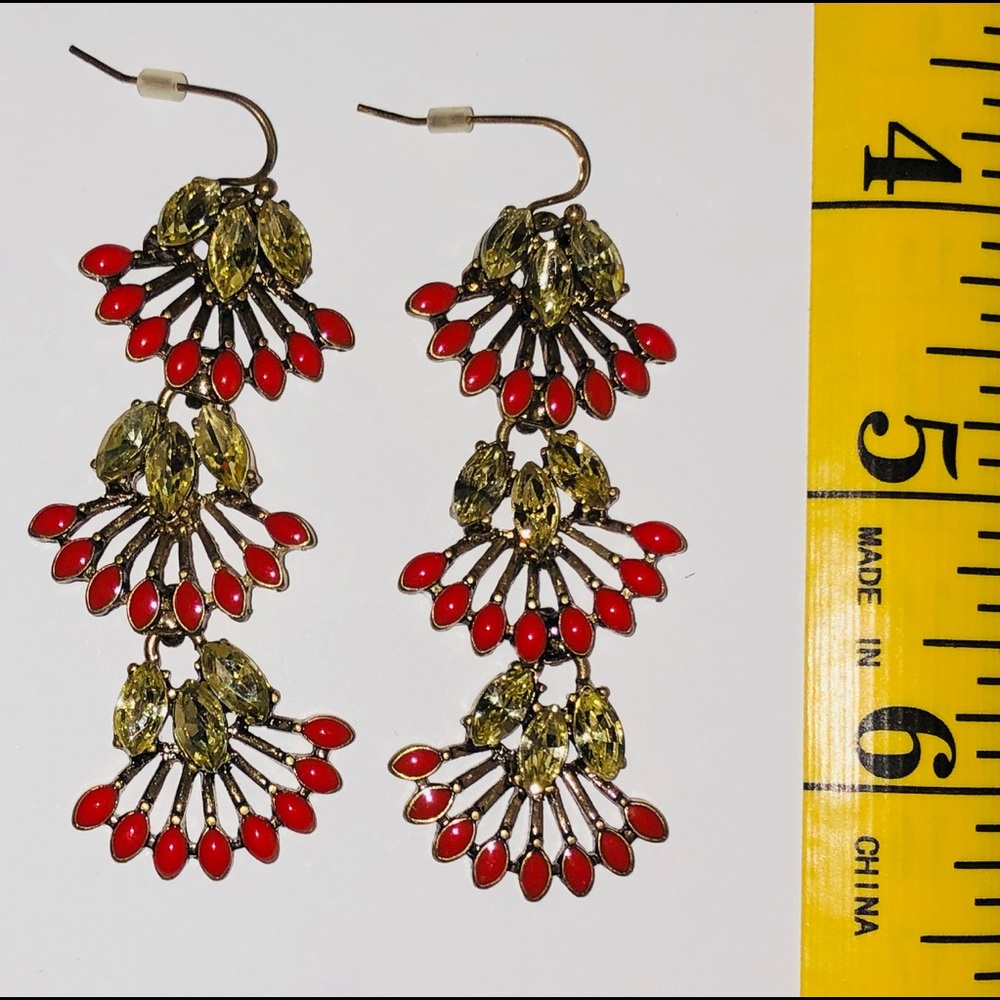 Coral statement earrings